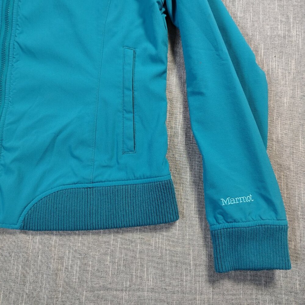 Marmot Teal Blue Hooded Bomber Jacket - Picture 5 of 14